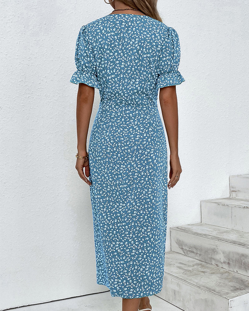 Larissa | Women's Elegant Floral Summer Midi Dress