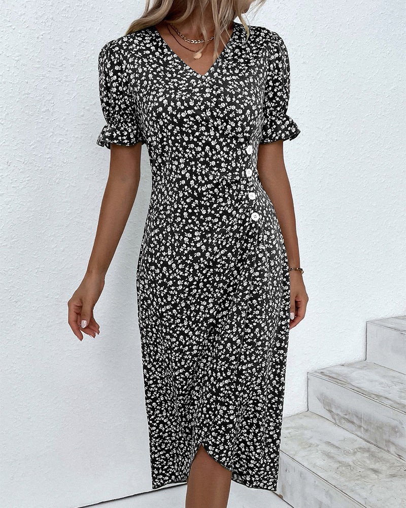 Larissa | Women's Elegant Floral Summer Midi Dress