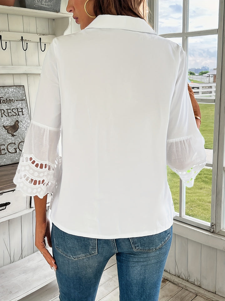 Grace - Casual Hollow-Out Embroidered Blouse