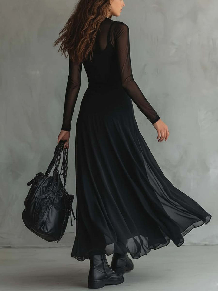 Raven - Formal Black Tie Going Out Maxi Dress