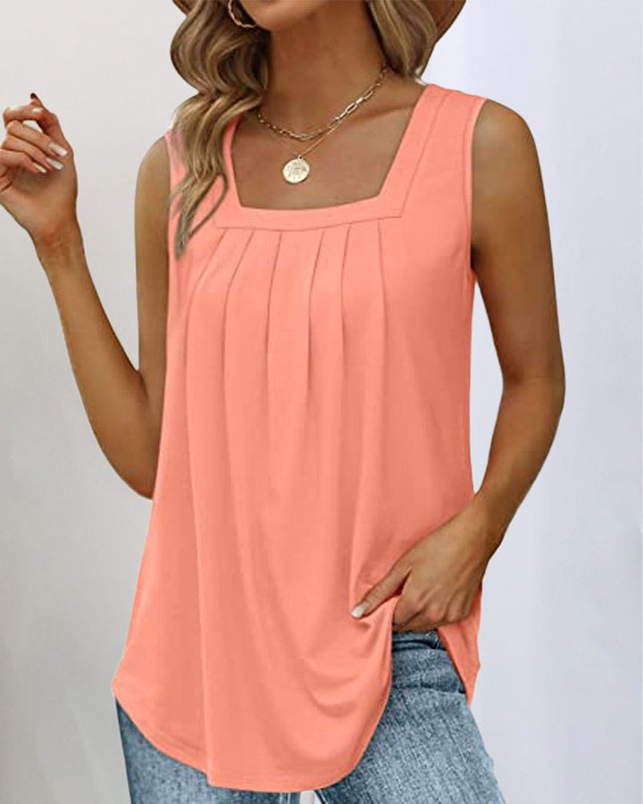 Nora | Women Sleeveless Tank Top with Square Neckline