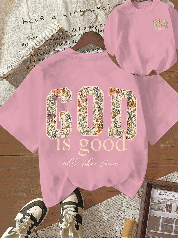 God Is Good - Women's Casual Round Neck Graphic Tee