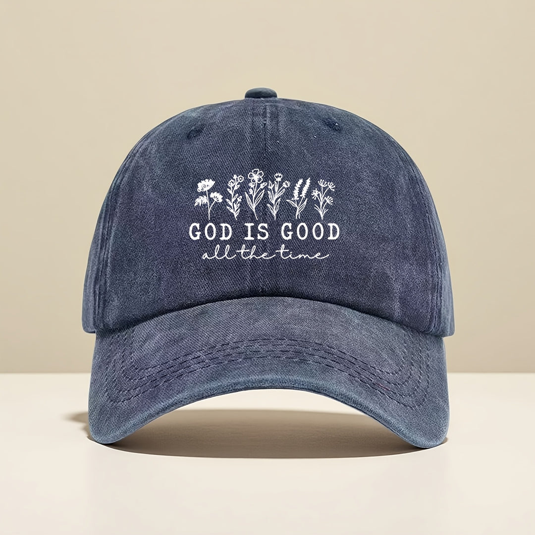 Women's Floral & God Is Good Vintage Washed Hat