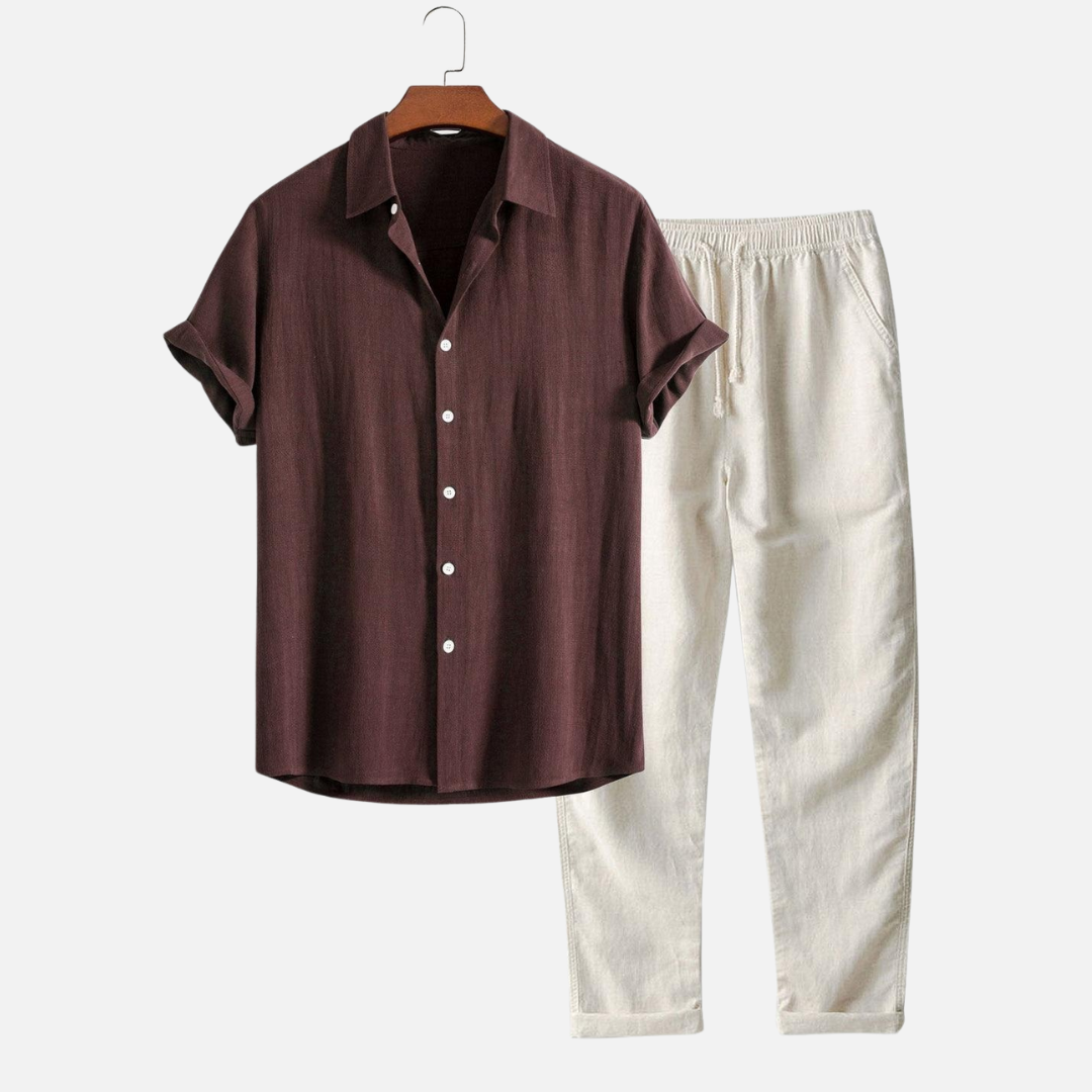 Peter - Men's Premium Linen Shirt & Pants Summer Set