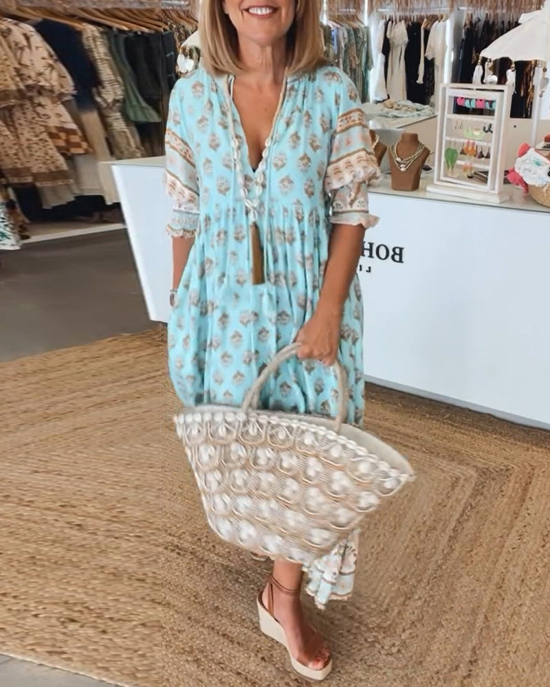 Rose - Women Boho Chic Printed Summer Dress