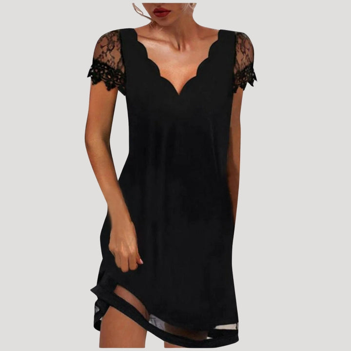 Mirabel | Women’s Mini Cocktail Dress with Short Lace Sleeves