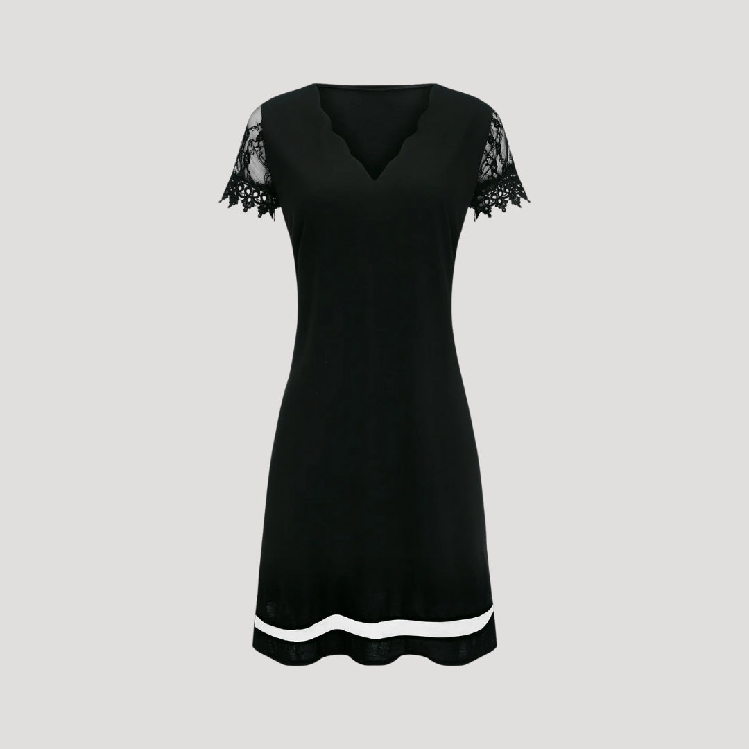 Mirabel | Women’s Mini Cocktail Dress with Short Lace Sleeves
