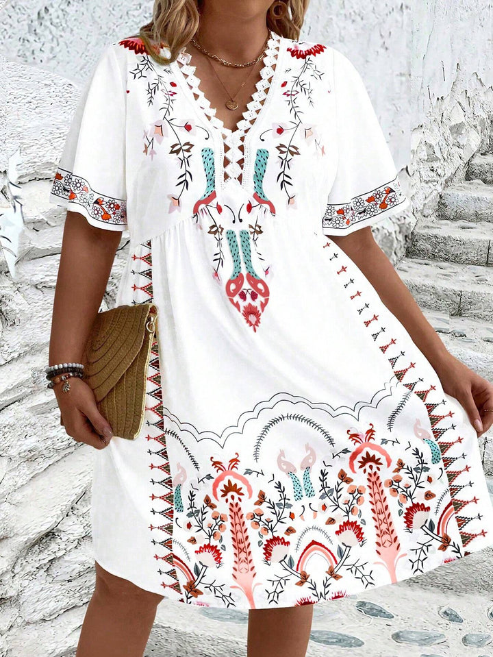 Harper - Plus Size Boho Style Midi Dress