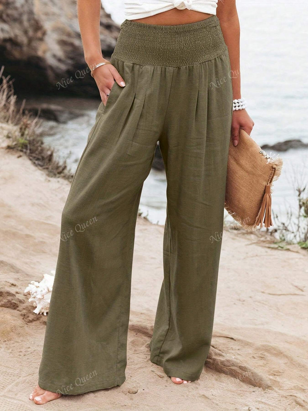 Mary - Casual Wide Leg Linen Summer Pants