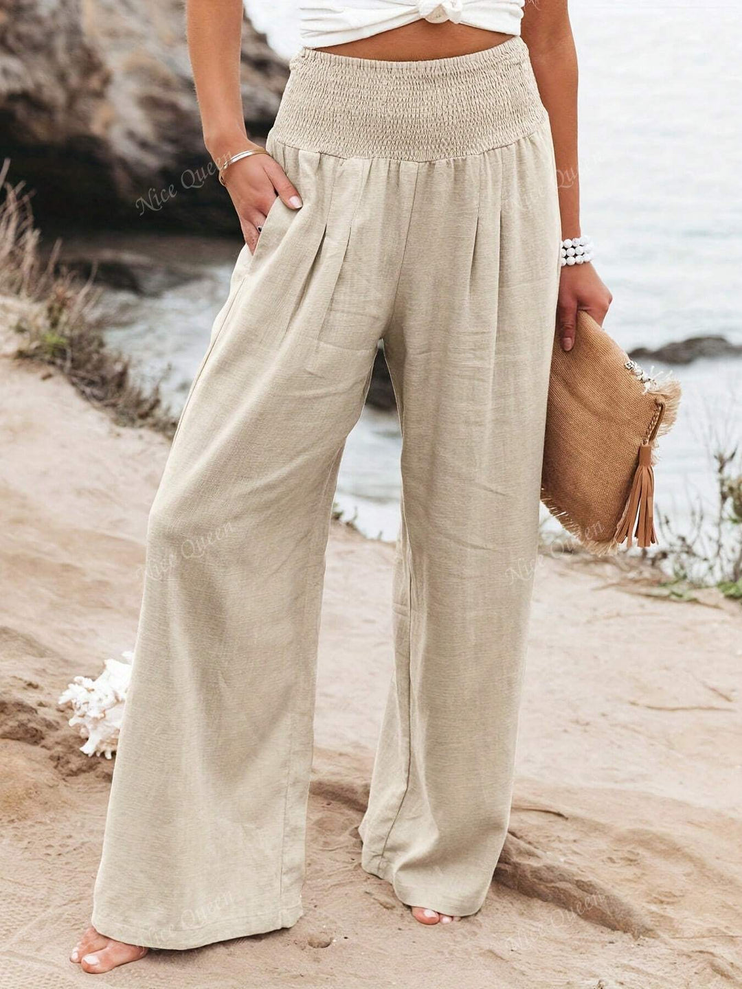 Mary - Casual Wide Leg Linen Summer Pants