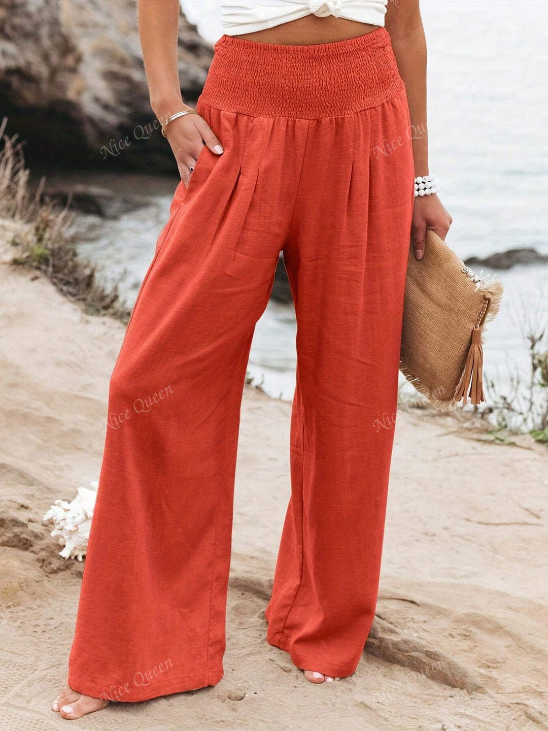 Mary - Casual Wide Leg Linen Summer Pants