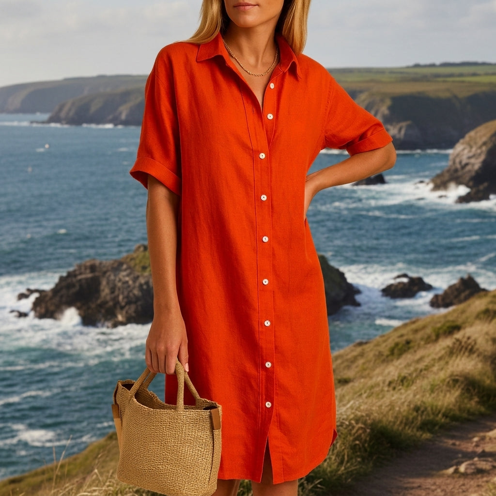 Flor | Women's Button-Down Polo Shirt Dress