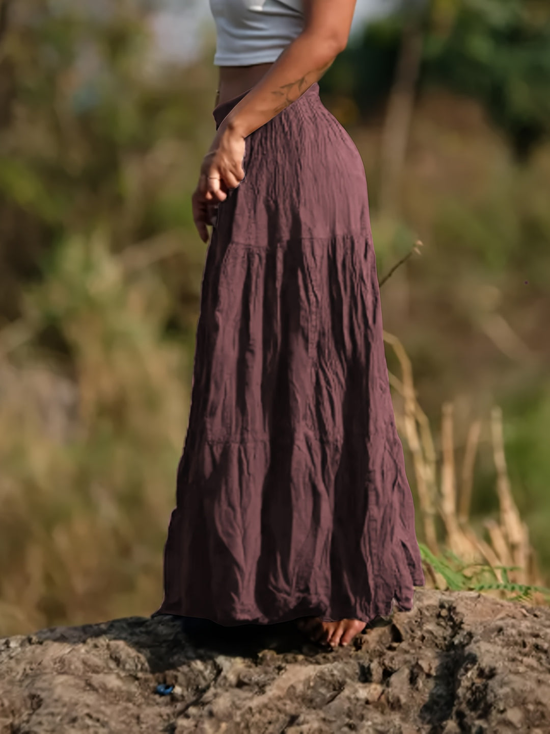 Bonnie - Women's Light Casual Waist-High Pleated Long Skirt