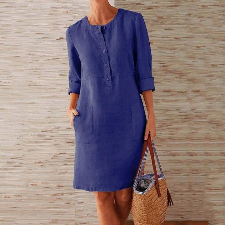 Maria | Chic Button-Front Summer Dress with Side Pockets