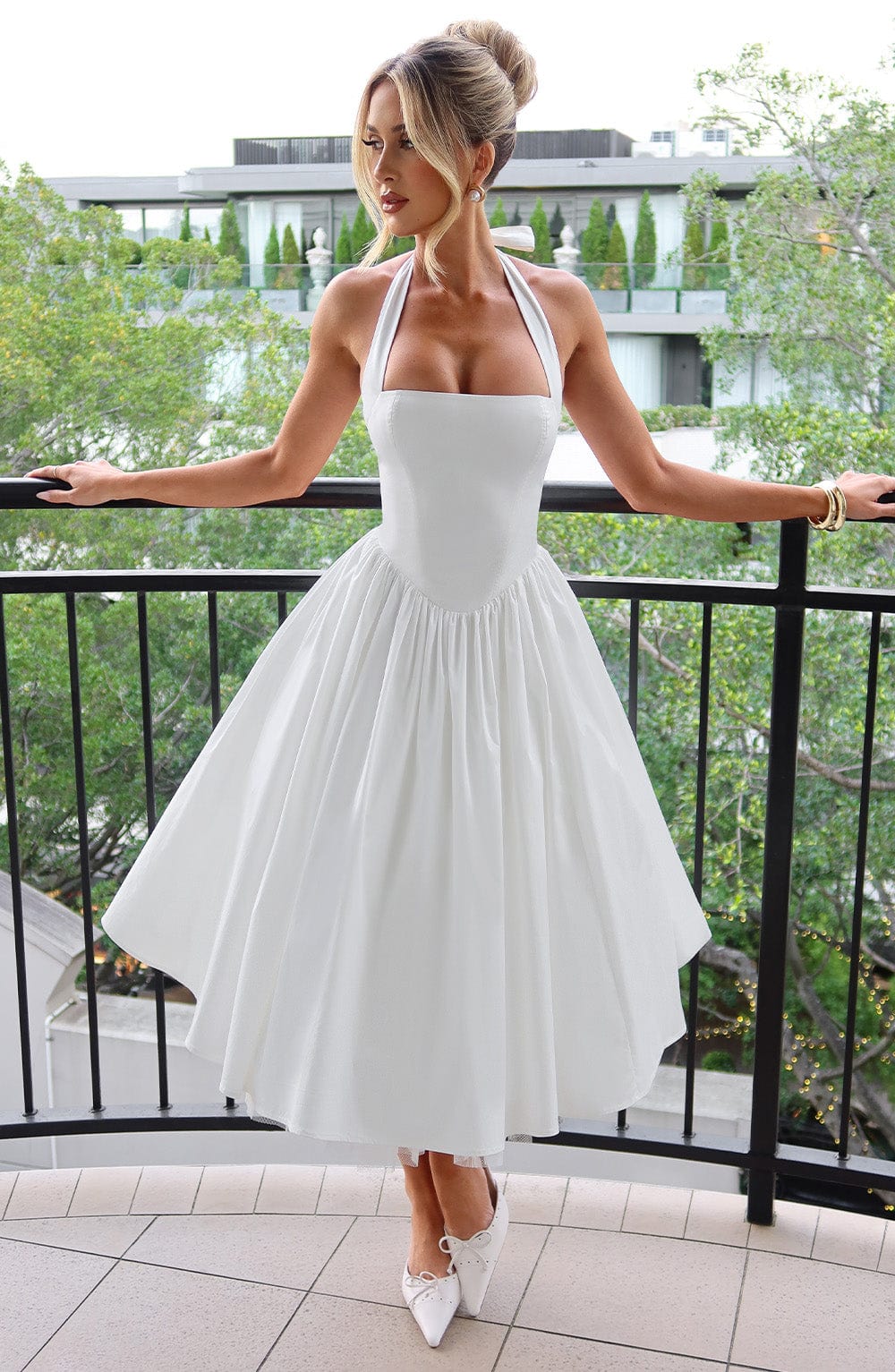 Ariana | Women Wedding Guest Halter Midi Dress Spruce & Sky Ariana | Women Wedding Guest Halter Midi Dress Spruce & Sky
