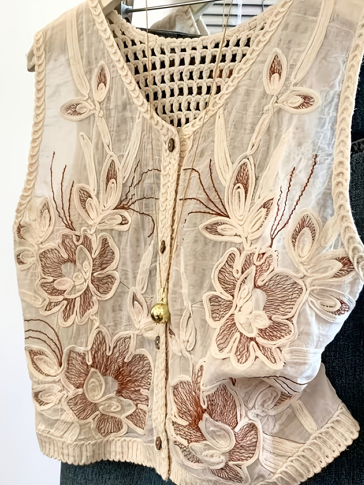 Summer - Women Boho Embroidery Crochet Vest