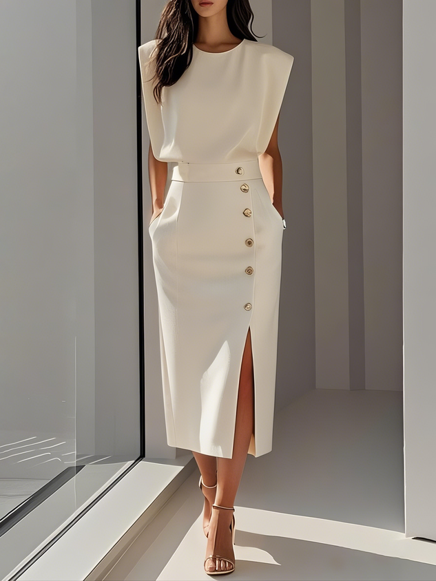 Austrie | Effortless Charm Formal Midi Dress