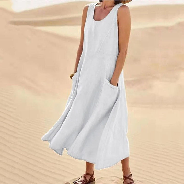 Olivia | Women's Breezy Linen Sleeveless Dress