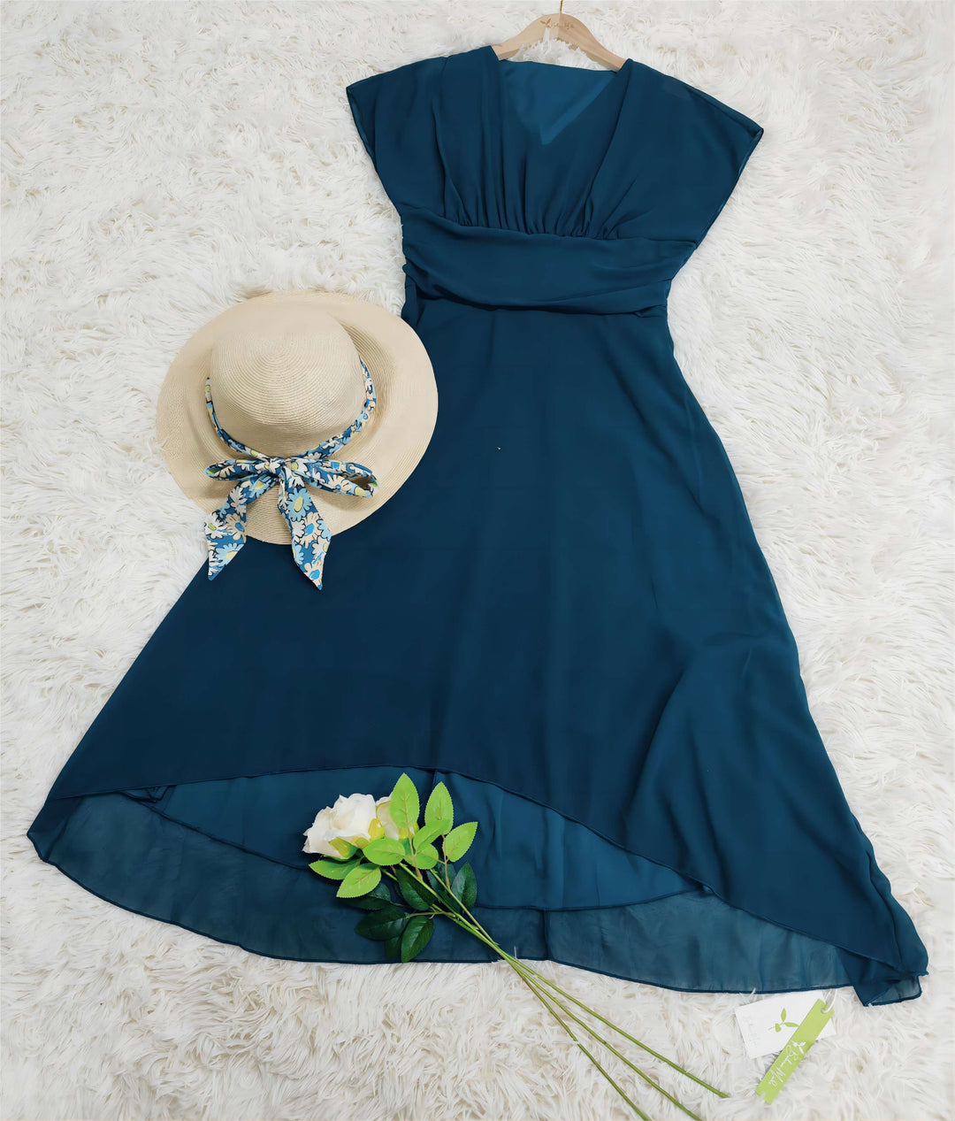 Selene | Elegant A-Line Chiffon Dress with Flowy Flared Skirt