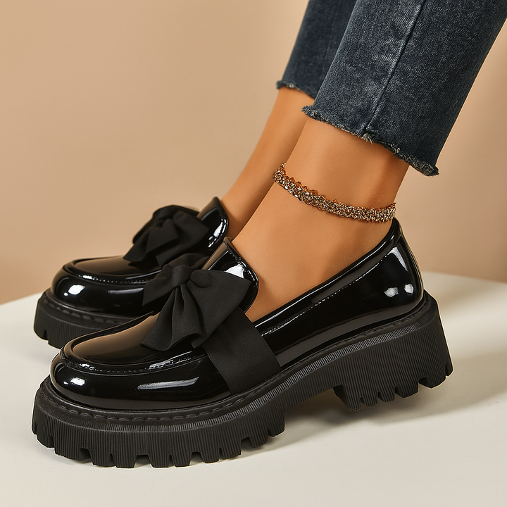 Selah - Chic Bow Rise Orthopedic Platform Loafers
