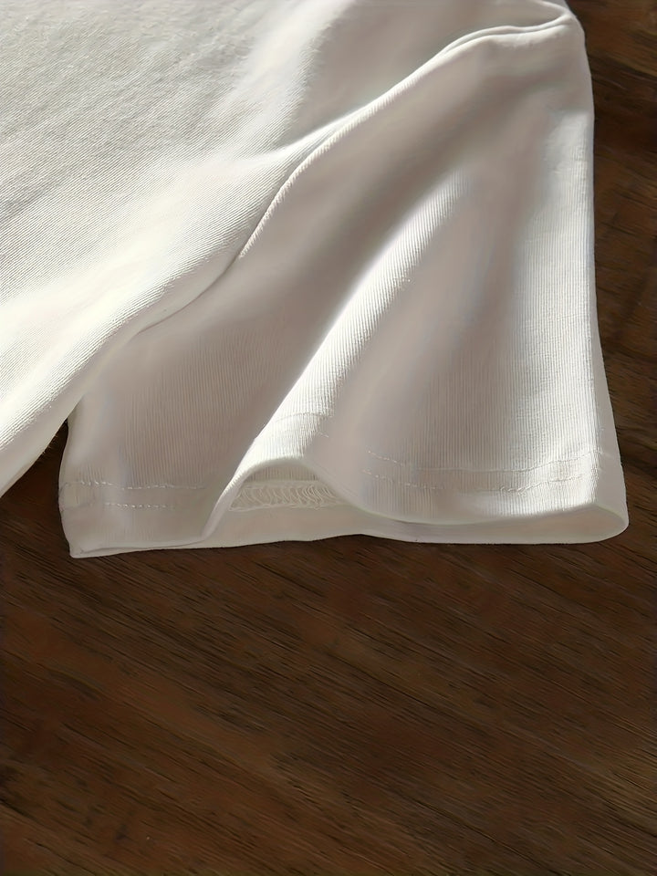 Shell - Casual Round Neck White Graphic Tee