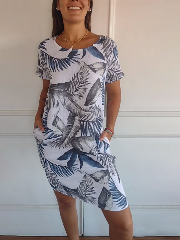 Gabriella | Women Casual Leaf Print Summer Dress