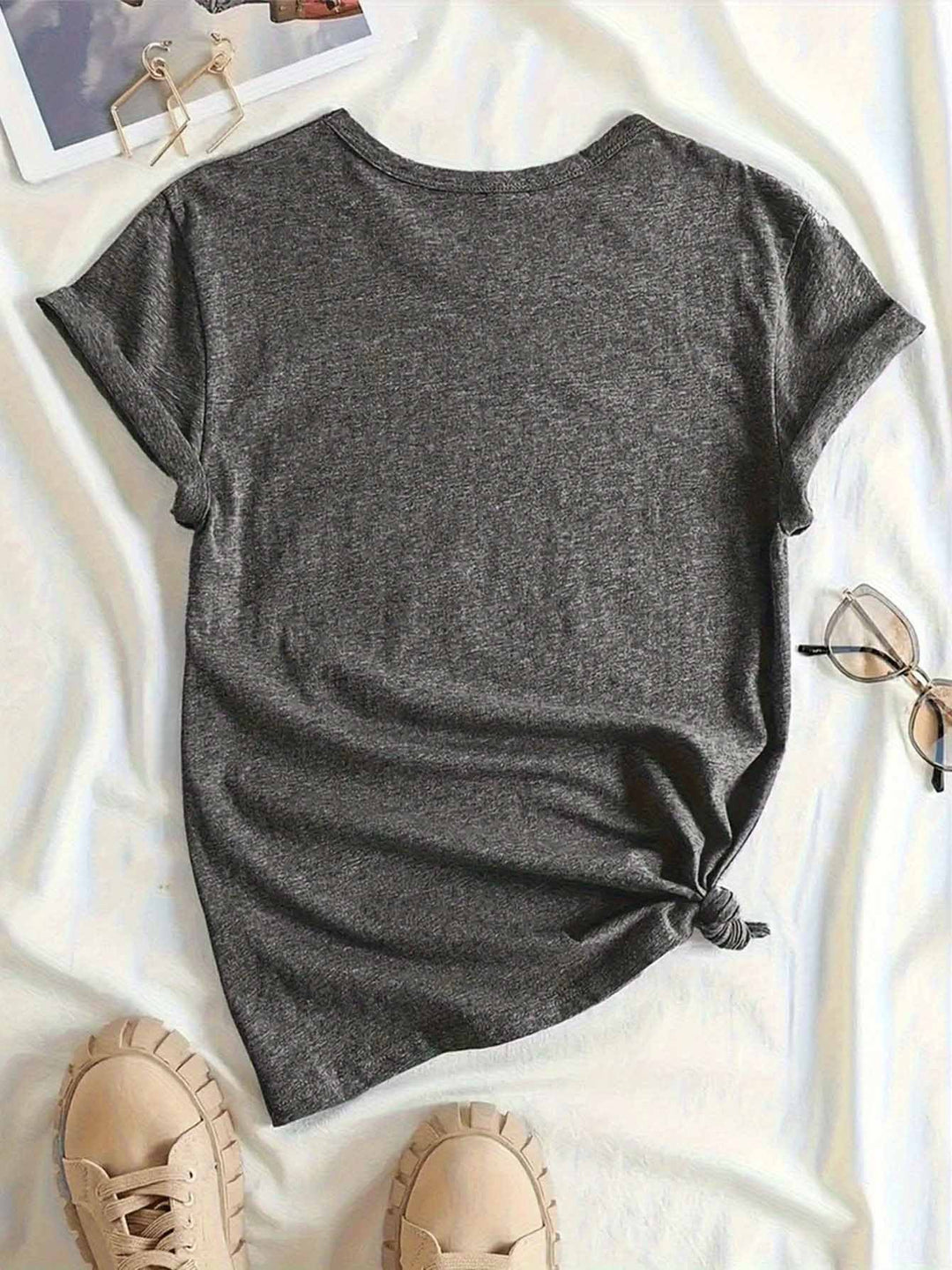 Trust - Women's Camouflage Print Round Neck Graphic Tee