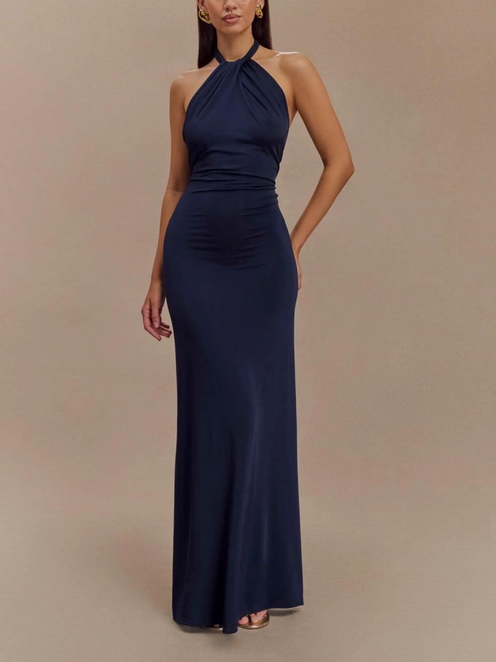 Hyper - Chic Slinky Halter Maxi Dress