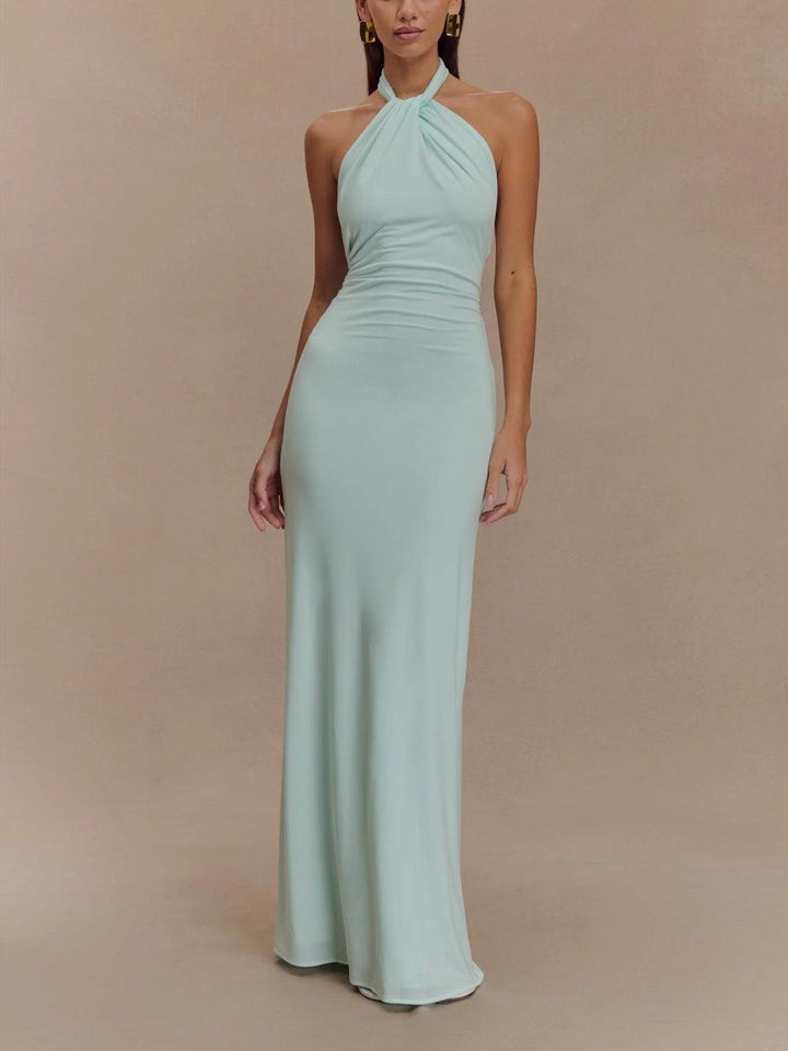 Hyper - Chic Slinky Halter Maxi Dress