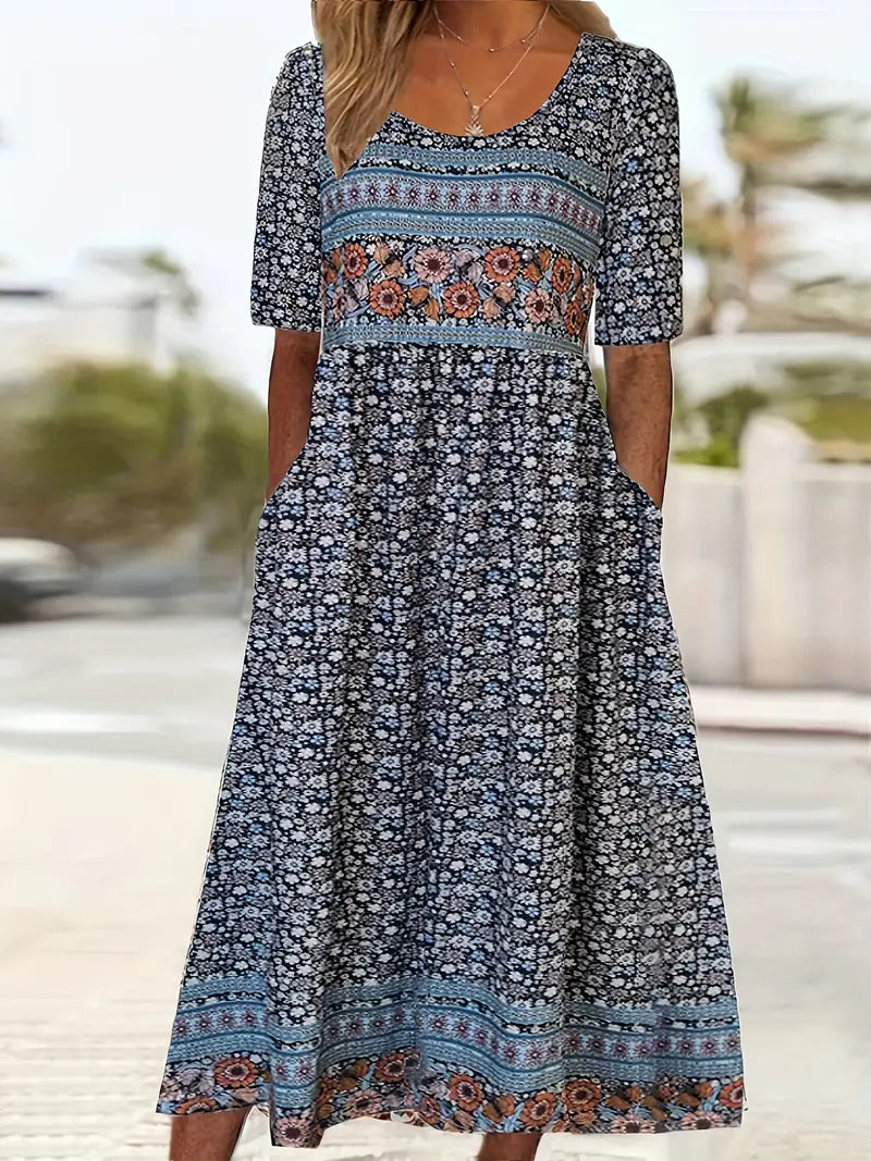 Anne - Women Boho Chic Midi Dress