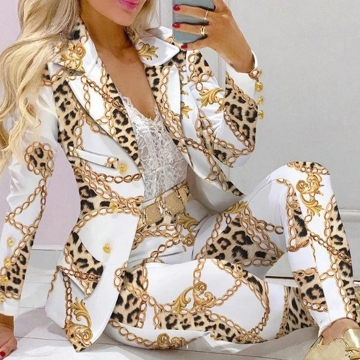 Amarille | Women Tailored Blazer and Floral Print Pants Set