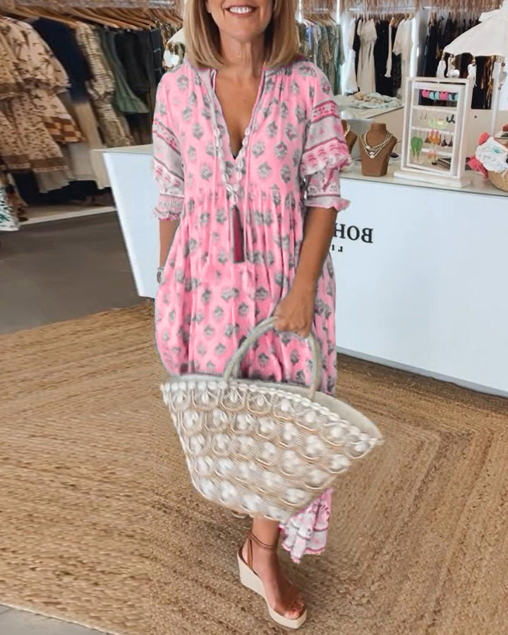 Rose - Women Boho Chic Printed Summer Dress