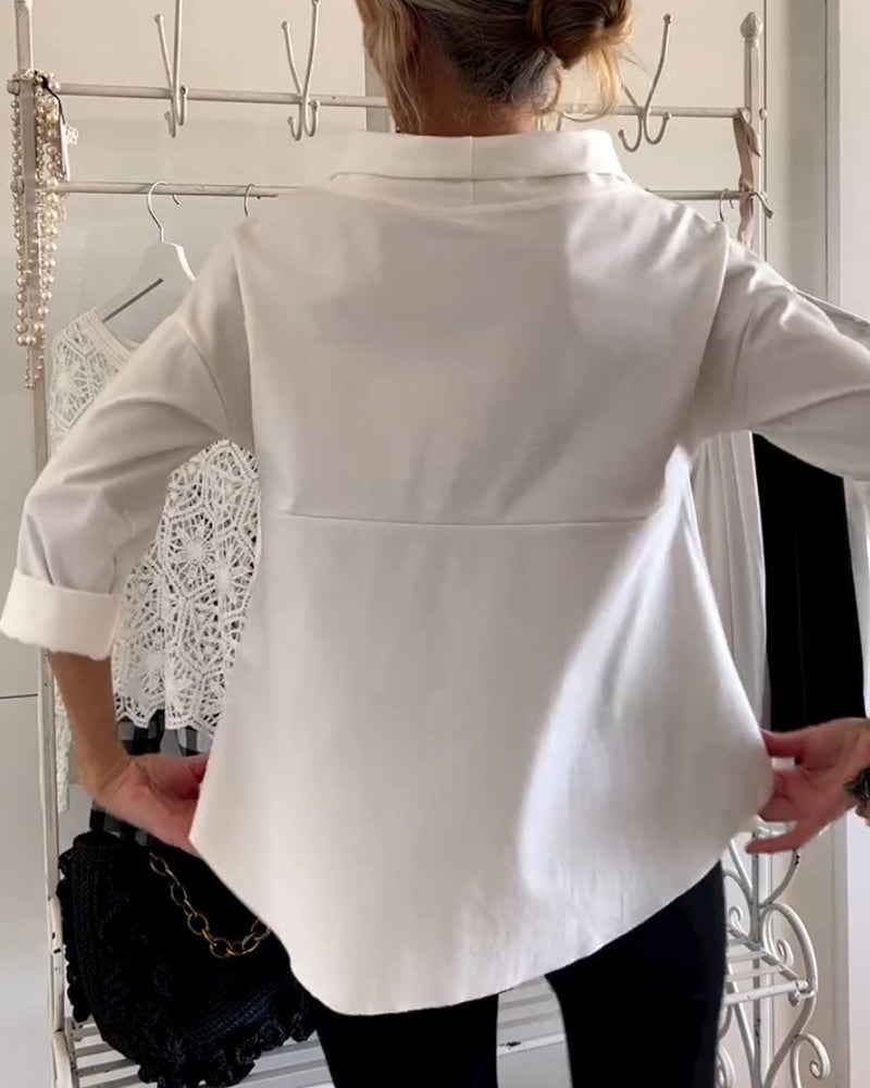 Elaine | Women Casual Wide Lapel Half Turtleneck Top
