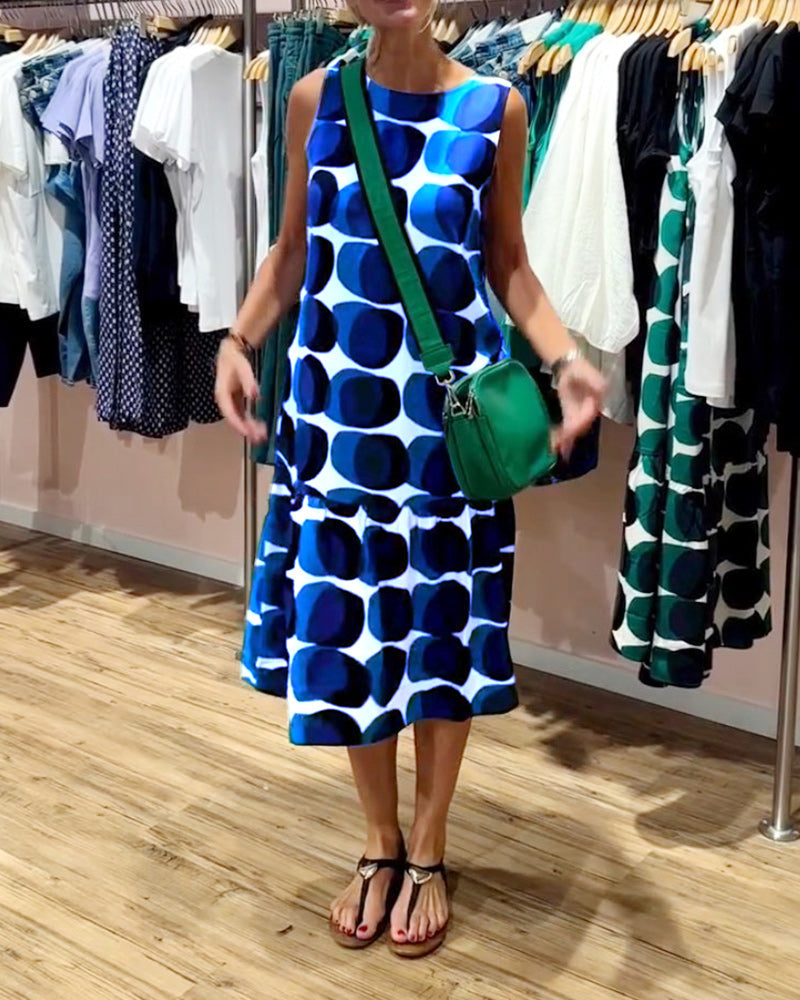 Sue Sleeveless Printed Dress