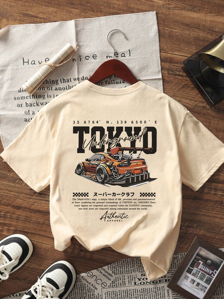 Tokyo - Stylish Round Neck Short Sleeve Graphic Tee