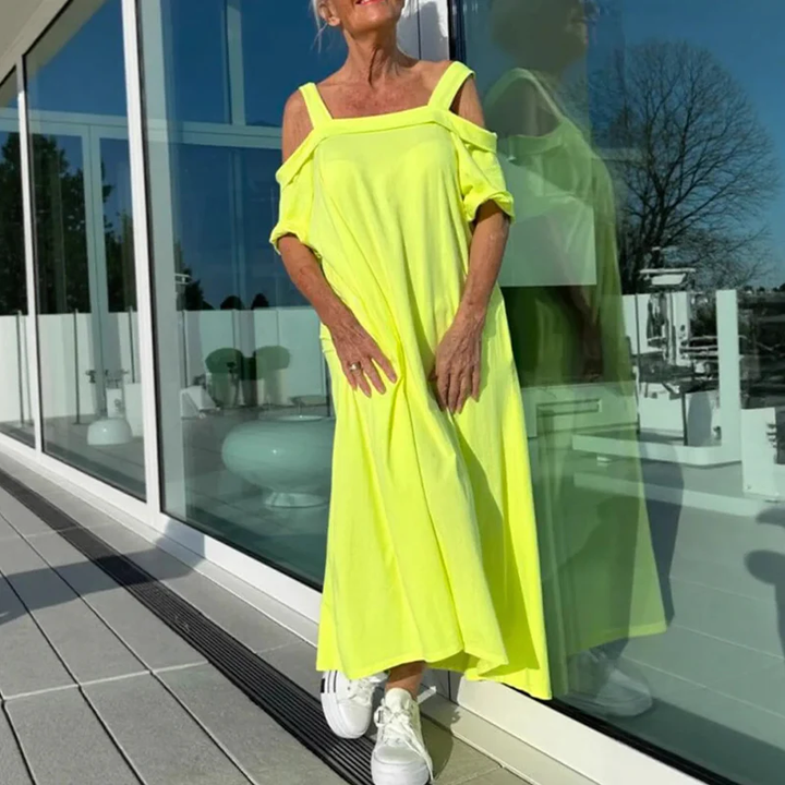 Women's Loose Casual Dress With Exposed Shoulders