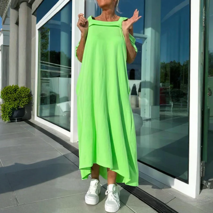 Women's Loose Casual Dress With Exposed Shoulders