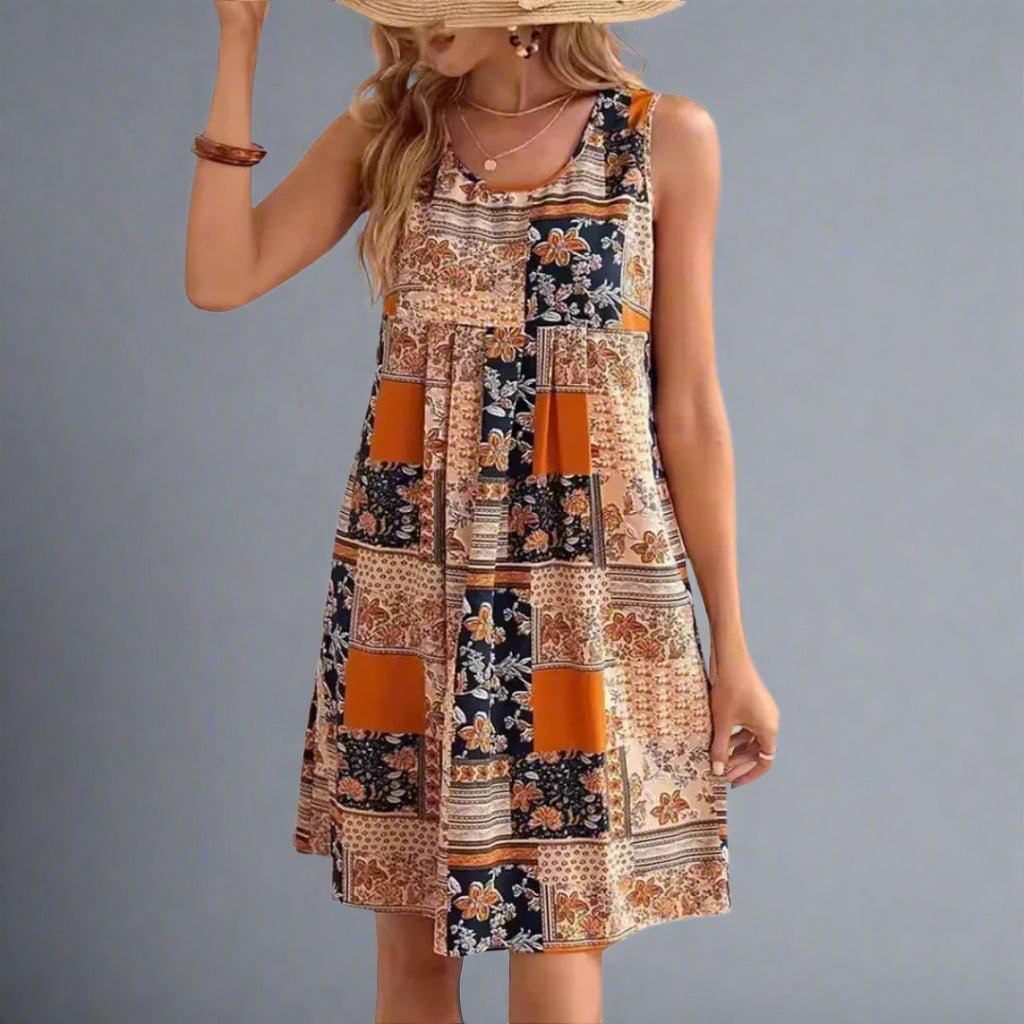 Abigail | Women Boho Printed Sleeveless Mini Dress