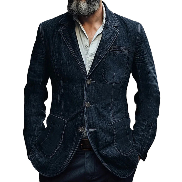 Sylvan | Men’s Tailor-Fit Denim Blazer with Pockets