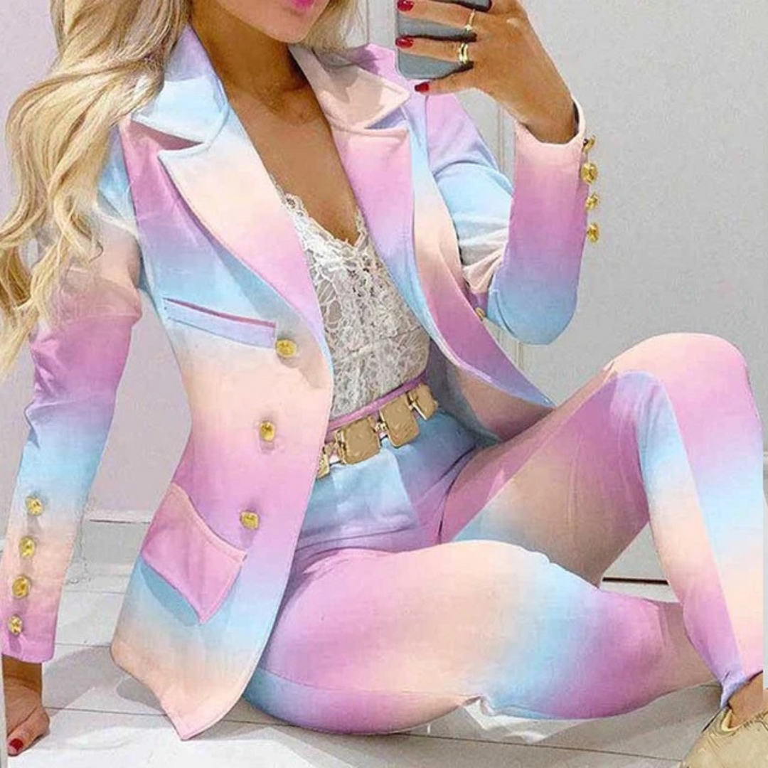 Amarille | Women Tailored Blazer and Floral Print Pants Set
