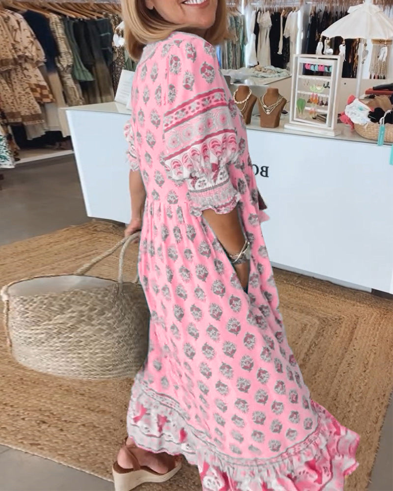 Rose - Women Boho Chic Printed Summer Dress