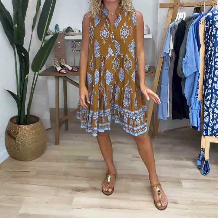 Emily | Women's Boho Printed Sleeveless Sundress