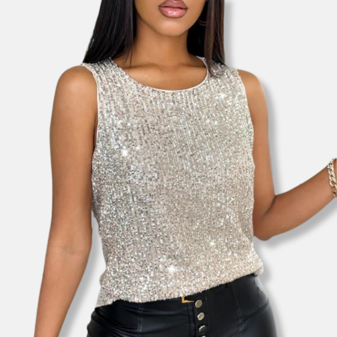 Crystal | Sparkling Sequin Sleeveless Going Out Top Women