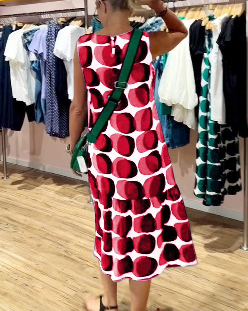 Sue Sleeveless Printed Dress