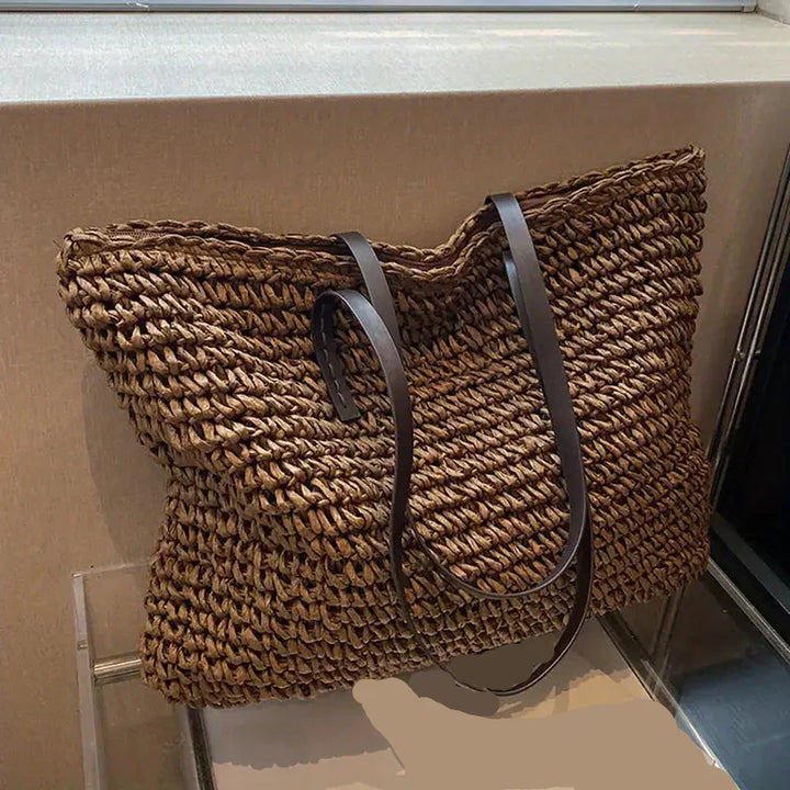 Alessia - Chic Straw Beach Tote Bag