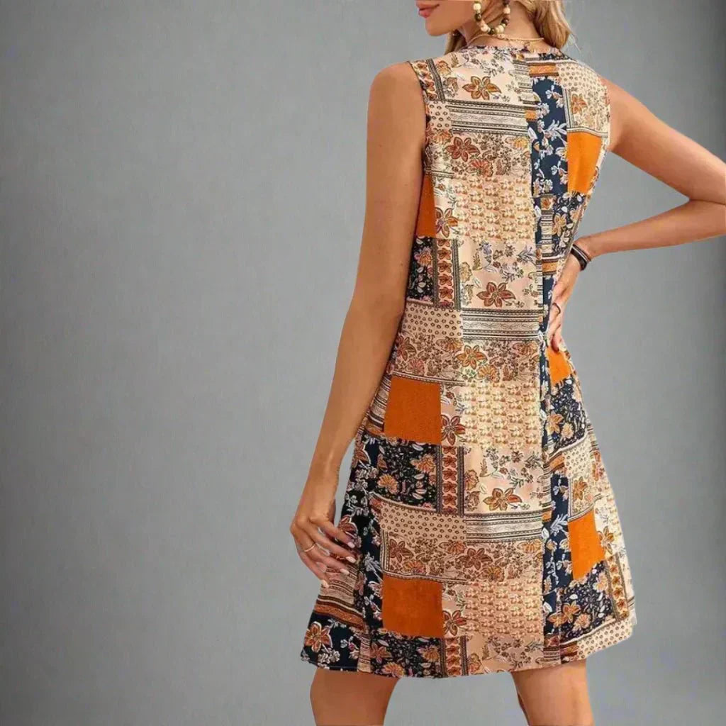 Abigail | Women Boho Printed Sleeveless Mini Dress