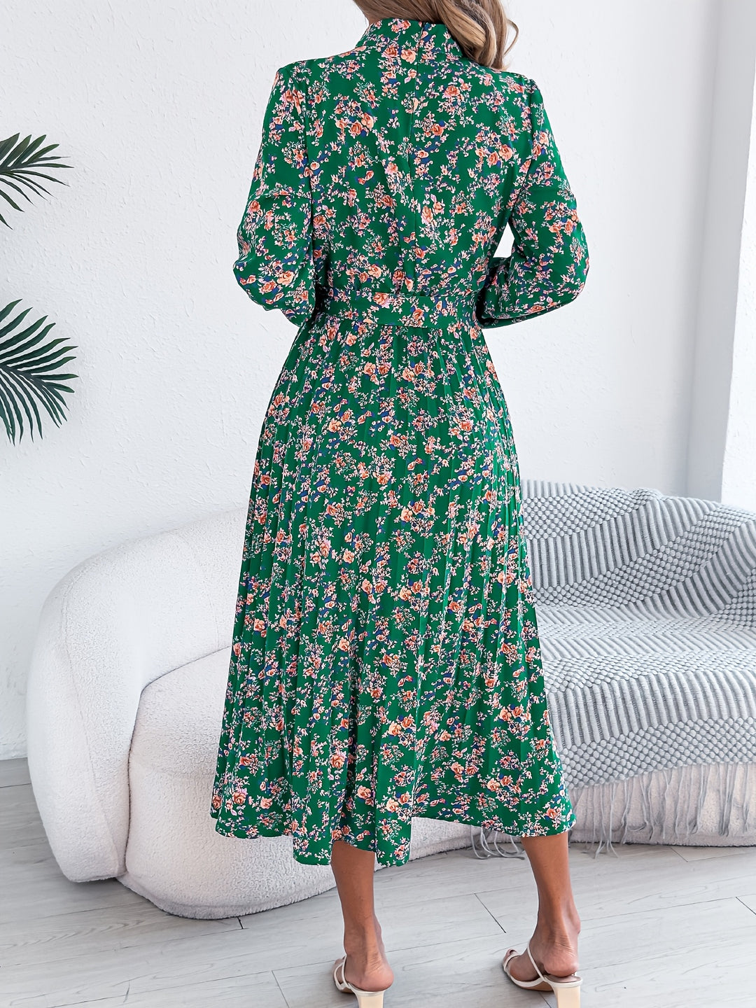 Sky - Floral Pleated Maxi Bridesmaid Dress