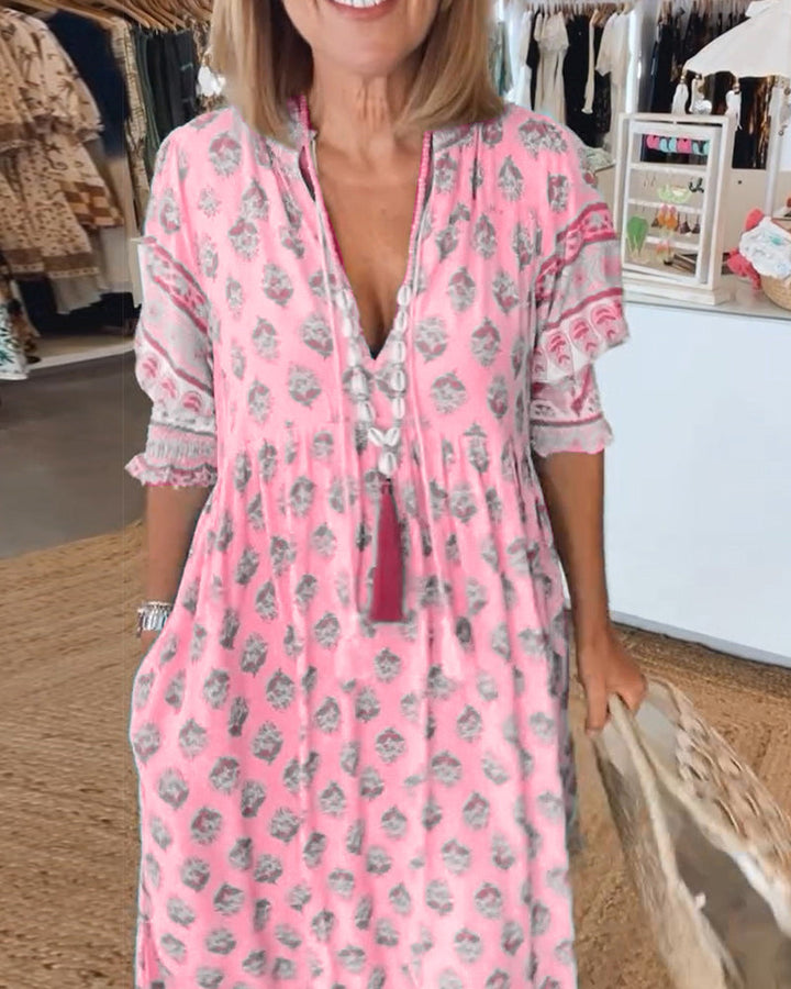 Rose - Women Boho Chic Printed Summer Dress