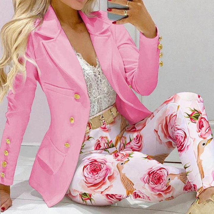 Amarille | Women Tailored Blazer and Floral Print Pants Set