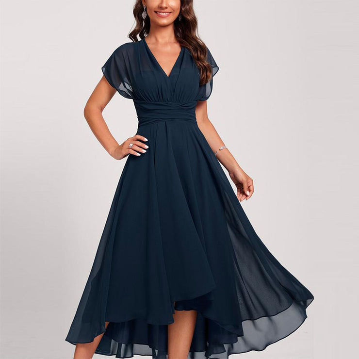 Selene | Elegant A-Line Chiffon Dress with Flowy Flared Skirt